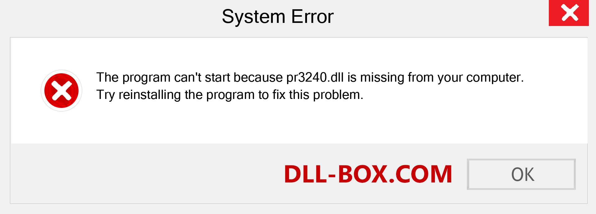  pr3240.dll file is missing?. Download for Windows 7, 8, 10 - Fix  pr3240 dll Missing Error on Windows, photos, images