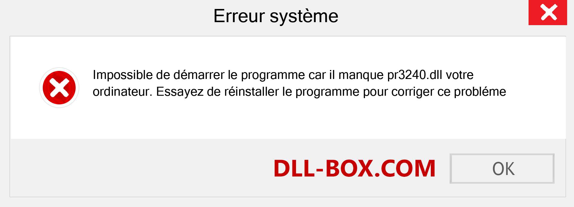 Le fichier pr3240.dll est manquant ?. Télécharger pour Windows 7, 8, 10 - Correction de l'erreur manquante pr3240 dll sur Windows, photos, images