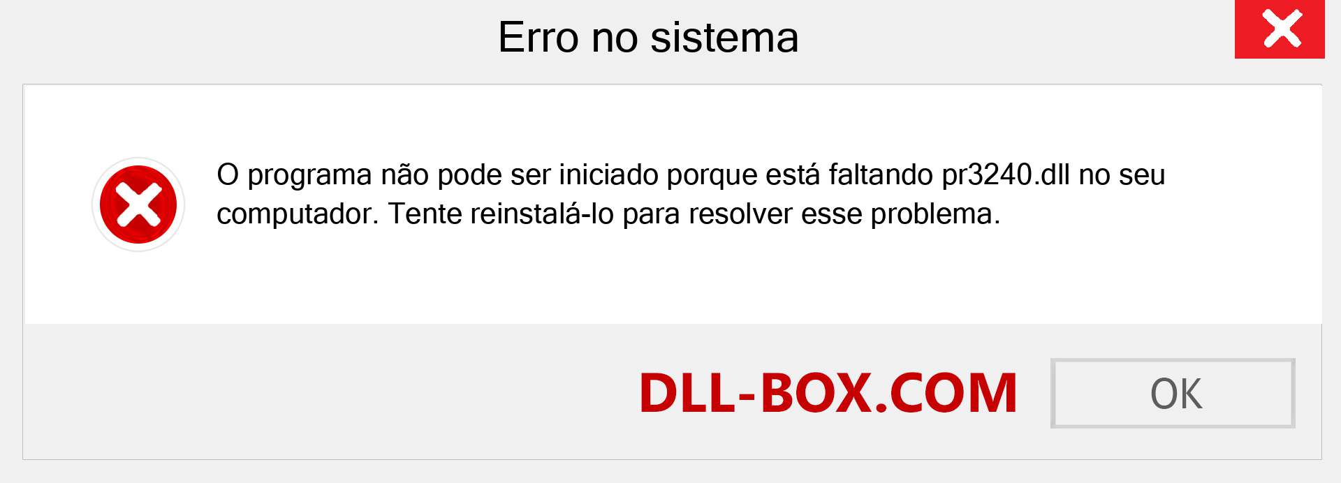 Arquivo pr3240.dll ausente ?. Download para Windows 7, 8, 10 - Correção de erro ausente pr3240 dll no Windows, fotos, imagens